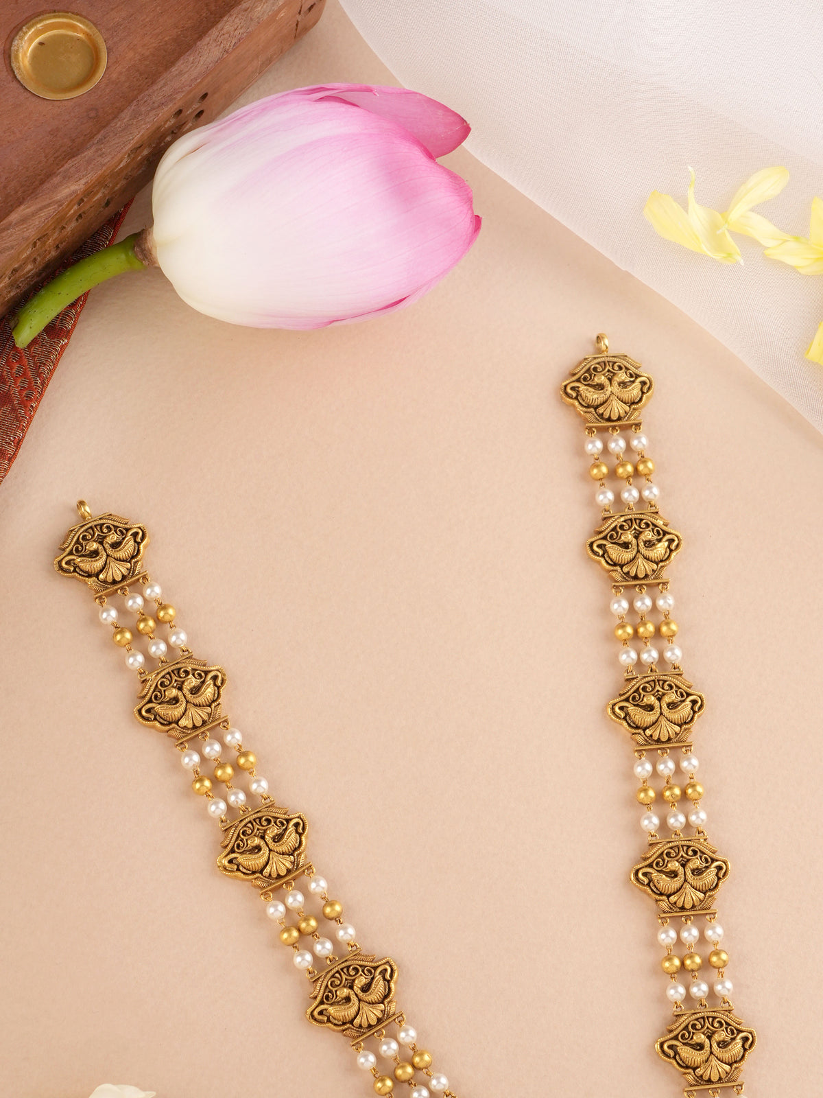 Gold Ball and Pearl Layered with Elephant Haram