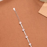 Cute Baby Pink Stone Silver Women’s Bracelet
