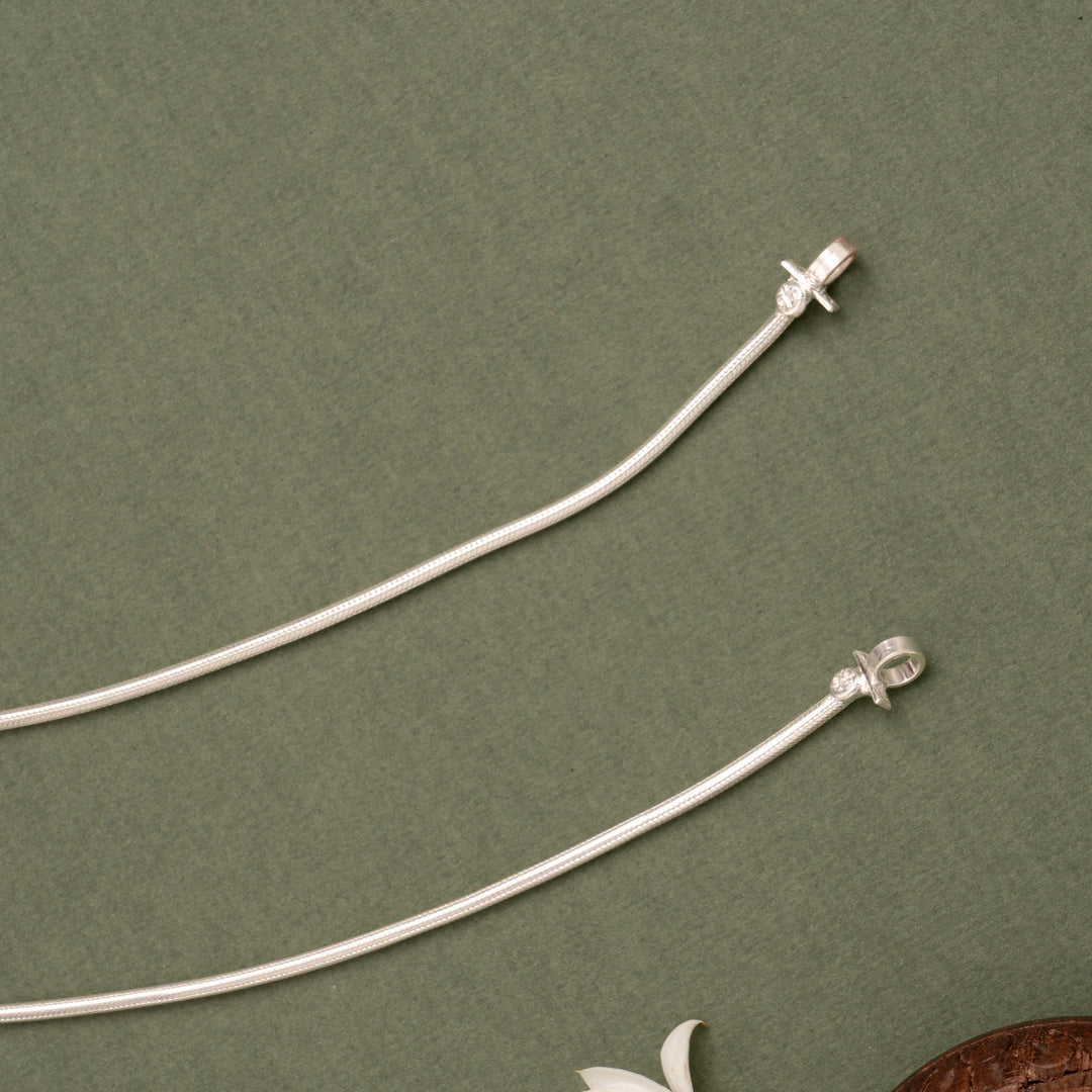Thin Smooth Silver Anklet