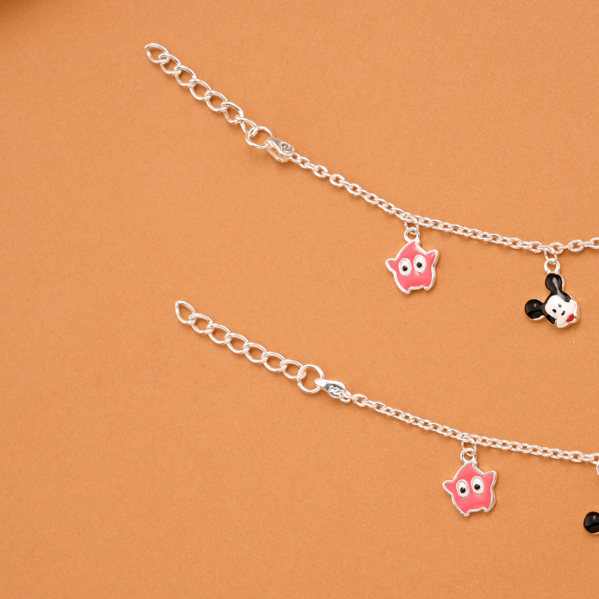 Disney Mickey Mouse Silver Baby Anklets