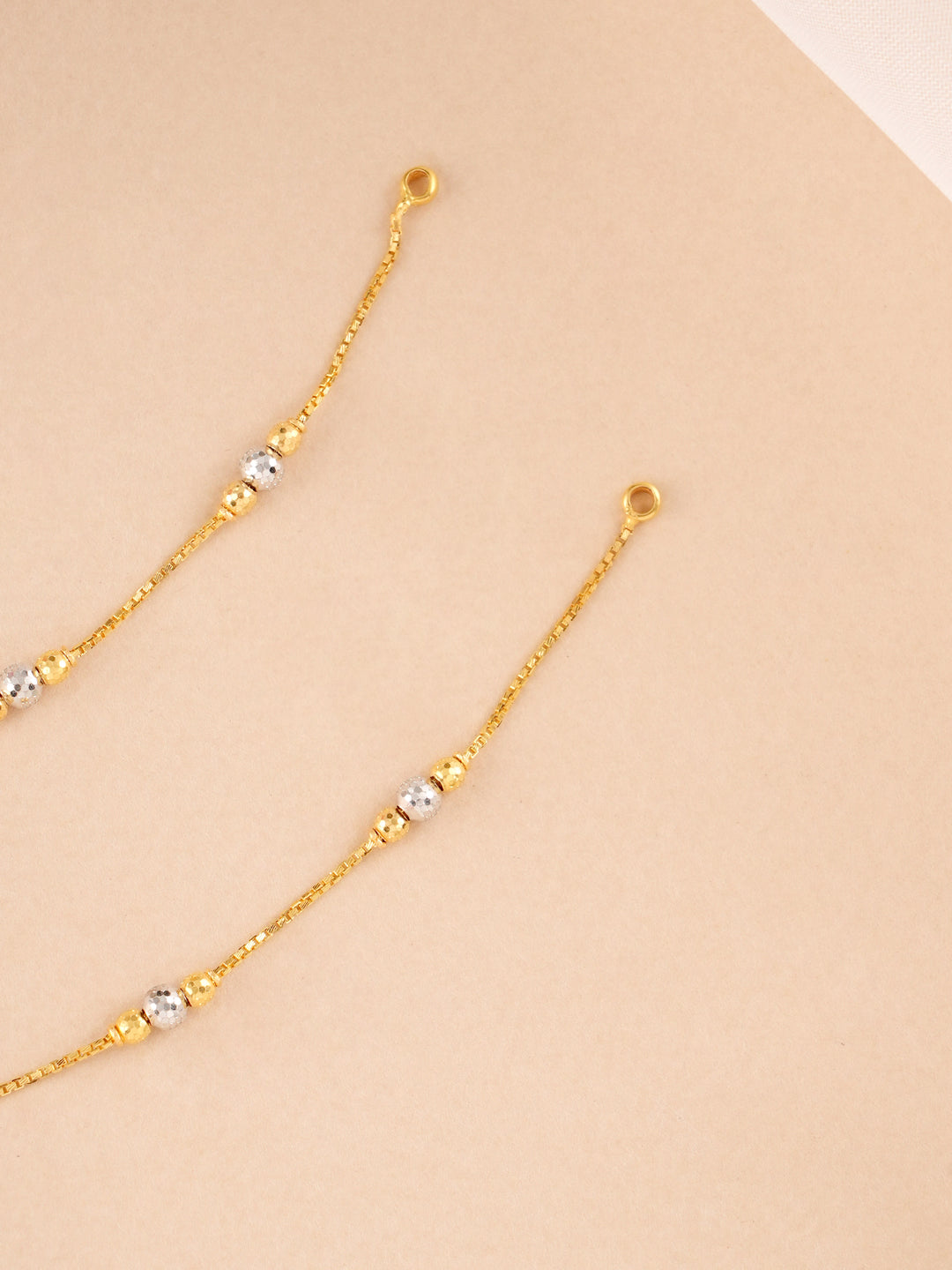 Dual Toned Gold Beads Anklet for Kids