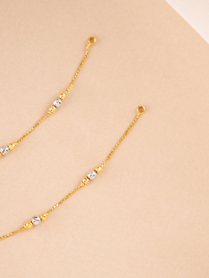Dual Toned Gold Beads Anklet for Kids