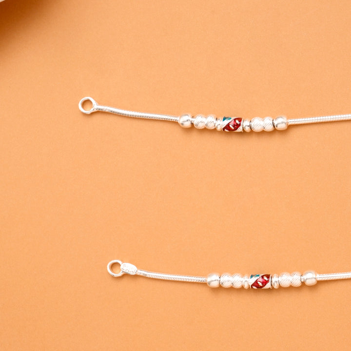 Prism Sparkle Silver Balls Anklet