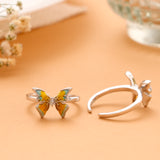 Silver Dual Tone Vintage Butterfly Toe Ring