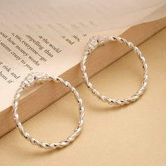 Minimal Twisted Design Silver Baby Bangle