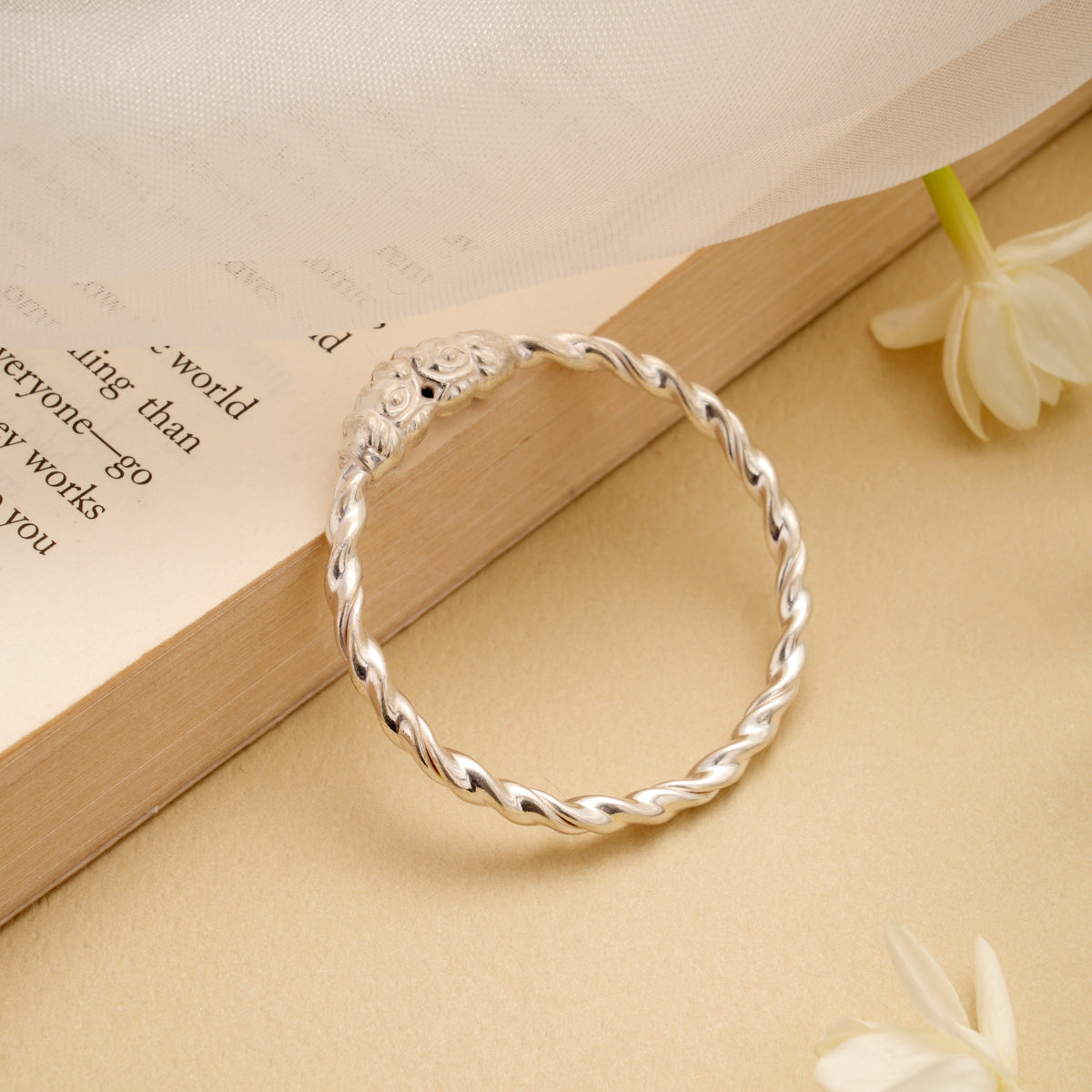 Fancy Spiral Model Silver Baby Bangle