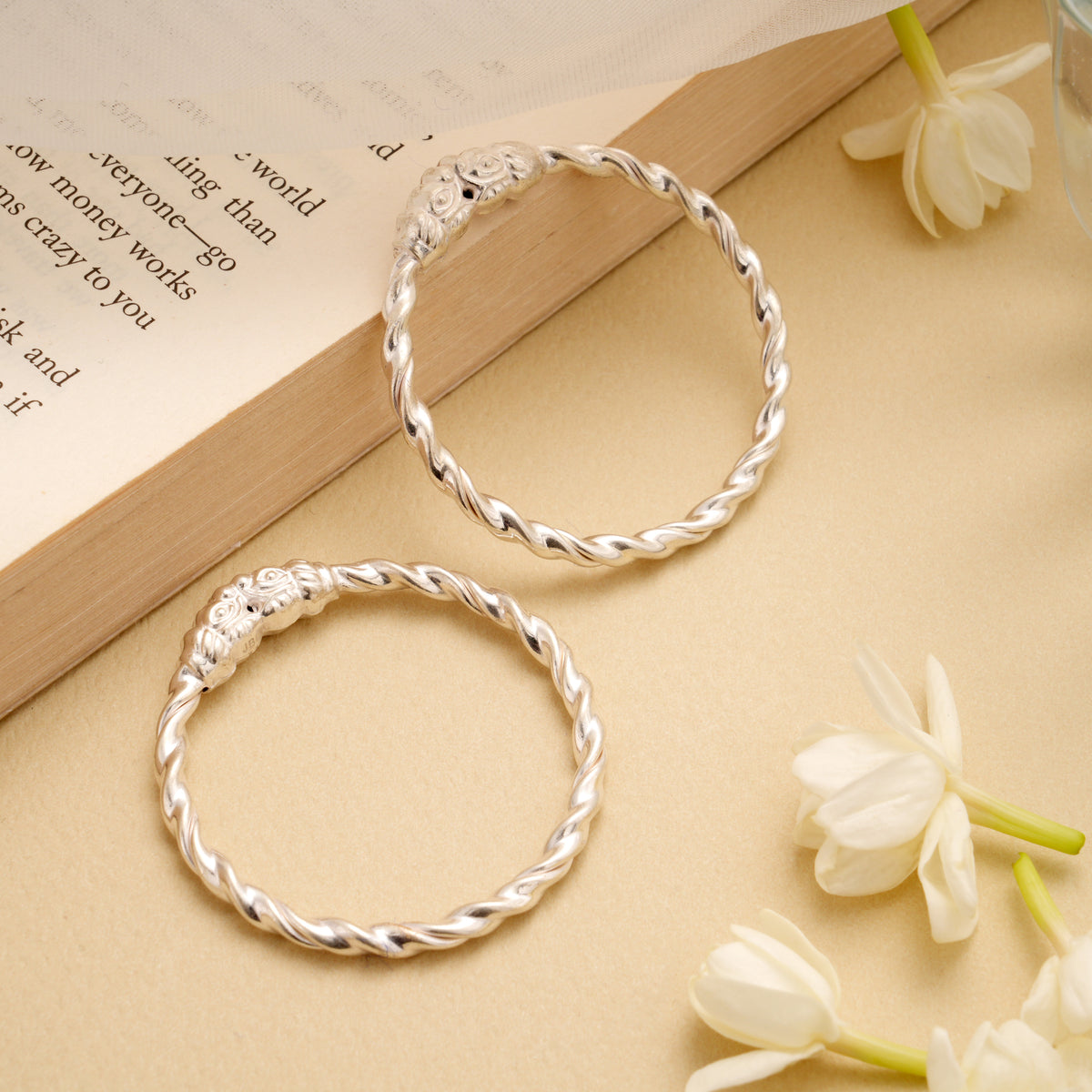 Fancy Spiral Model Silver Baby Bangle