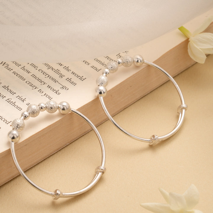 Glittering Multi Ball Silver Baby Bangle