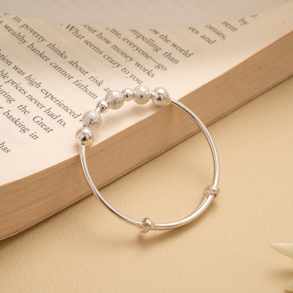 Glittering Multi Ball Silver Baby Bangle