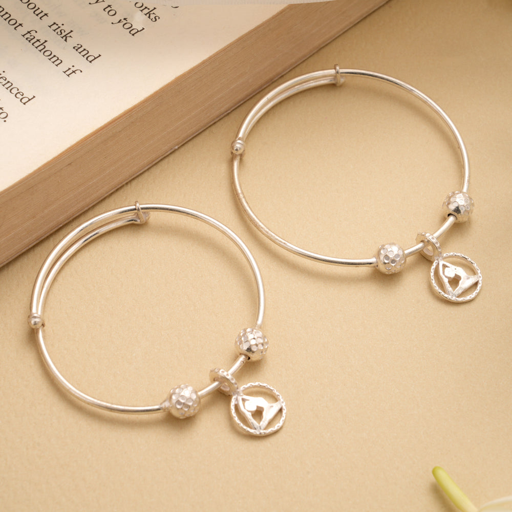 Stylish Design Drops Silver Baby Bangles