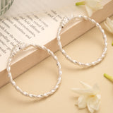 Sophisticated Twisted Silver Baby Bangle