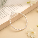 Sophisticated Twisted Silver Baby Bangle
