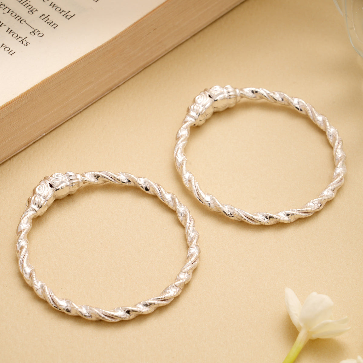 Sophisticated Twisted Silver Baby Bangle