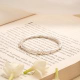 Graceful Floral Enamel Silver Baby Bangle