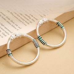 Regal Green Swirl Enamel Silver Baby Kappu