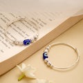 Classic Evil Eye Ball Design Silver Bangle