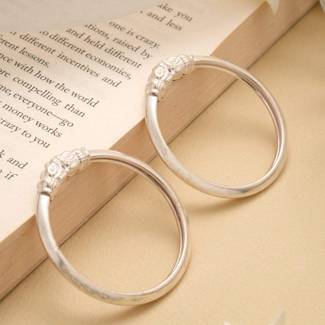 Traditional Thick Silver Baby Kada