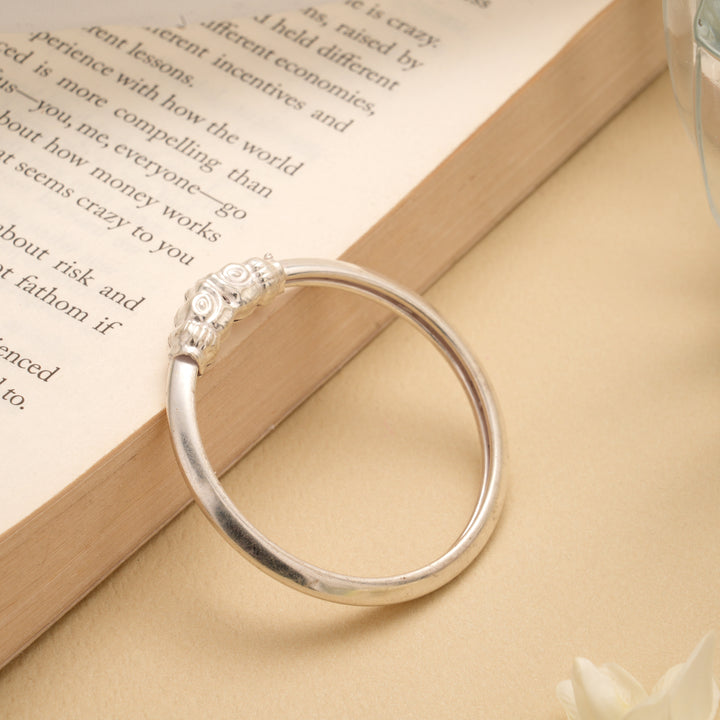 Traditional Thick Silver Baby Kada