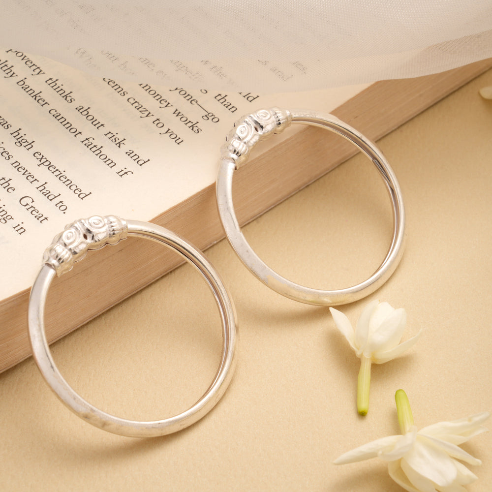 Traditional Thick Silver Baby Kada