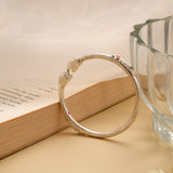 Dual Colour Enamel Floral Silver Baby Kada