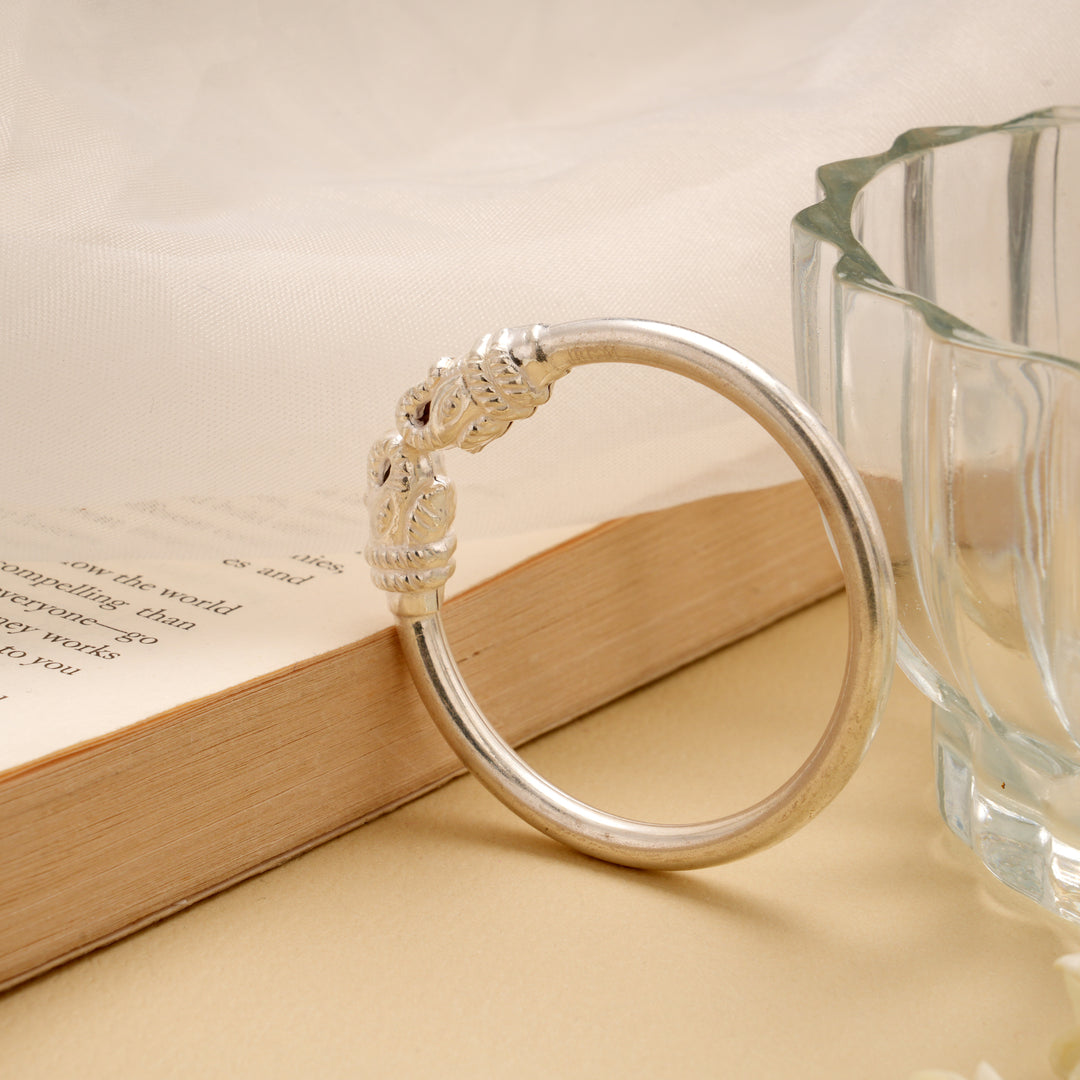 Premium Plain Elephant Silver Baby Bangle