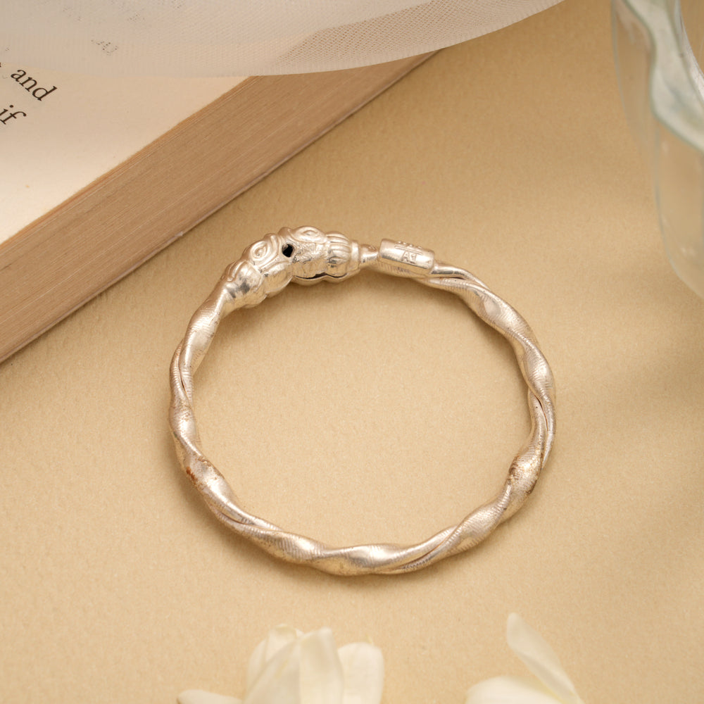 Fancy Twisted Silver Bangles