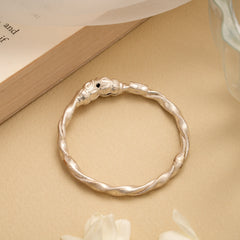 Fancy Twisted Silver Bangles