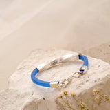 Fancy Blue Rope Twisted Silver Baby Bracelet