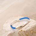 Fancy Blue Rope Twisted Silver Baby Bracelet