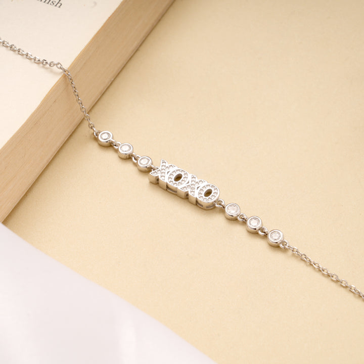 Minimalist Silver XOXO Charm Bracelet