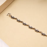 Antique Elephant Motif Link Silver Bracelet