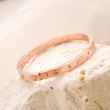 Minimal Stone Design Silver Rose Gold Bracelet