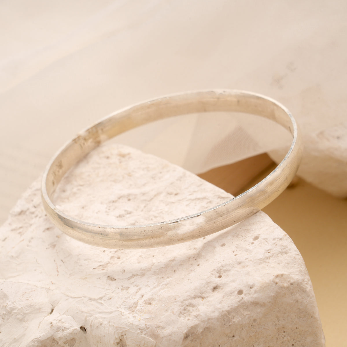 Classic Minimalist Plain Silver Bracelet