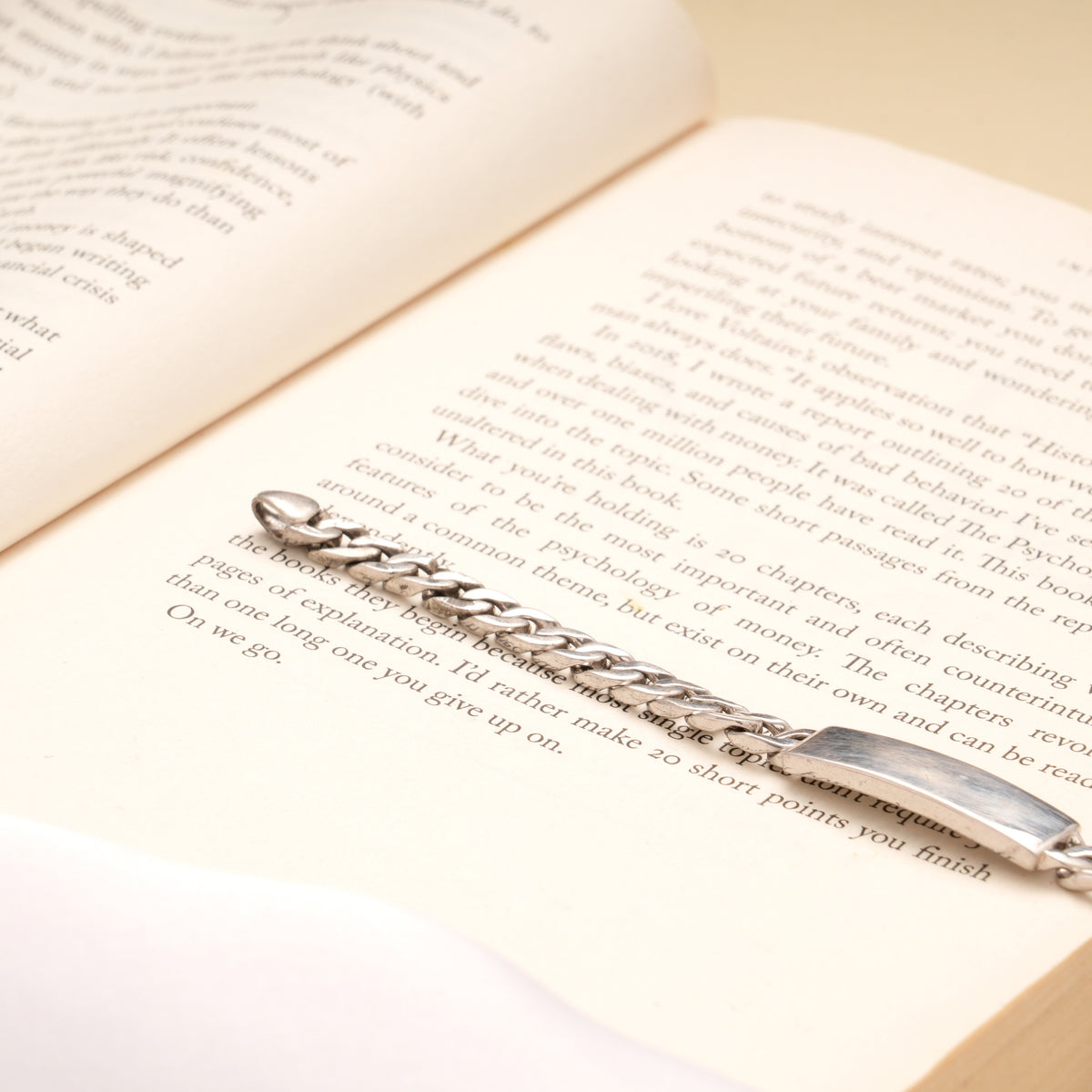 Minimalist Bar Silver Cuban Link Men’s Bracelet