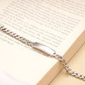 Minimalist Bar Silver Cuban Link Men’s Bracelet