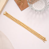 Elegant Golden Rolex Style Link Bracelet