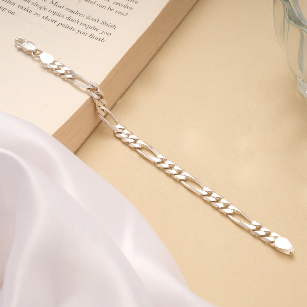 Elegant Silver Link Chain Men’s Bracelet