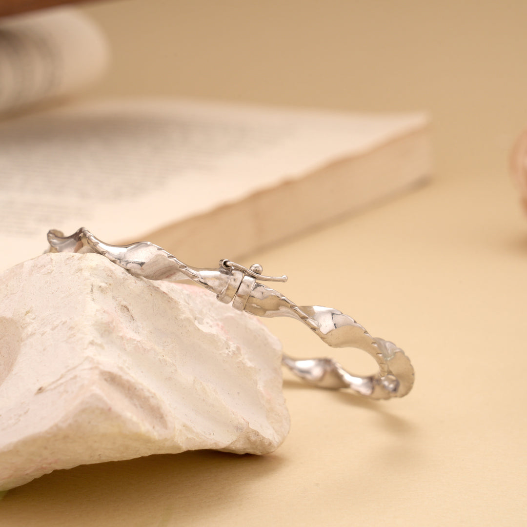 Ethnic Twisted Silver Kada