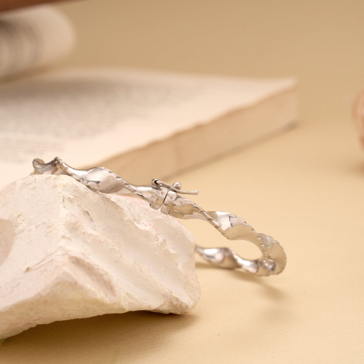 Ethnic Twisted Silver Kada