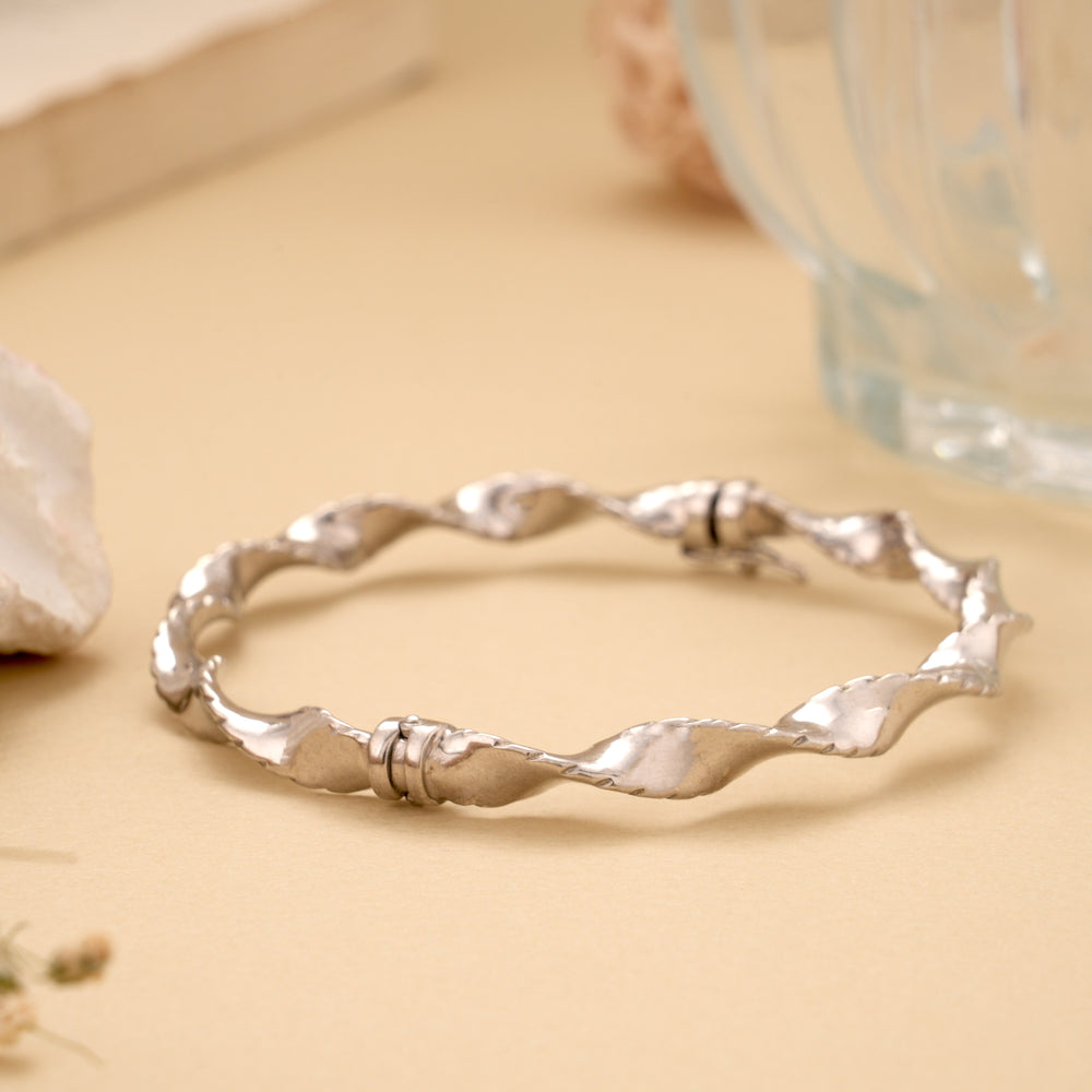 Ethnic Twisted Silver Kada