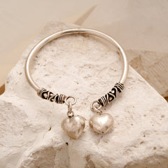 Regal Dual Heart Drops Silver Baby Bracelet