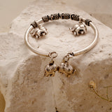 Oxidized Silver Elephant Charm Baby Bracelet