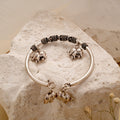 Oxidized Silver Elephant Charm Baby Bracelet