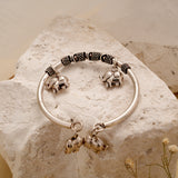 Oxidized Silver Elephant Charm Baby Bracelet