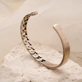 Vintage Half Cuban Link Silver Bracelet