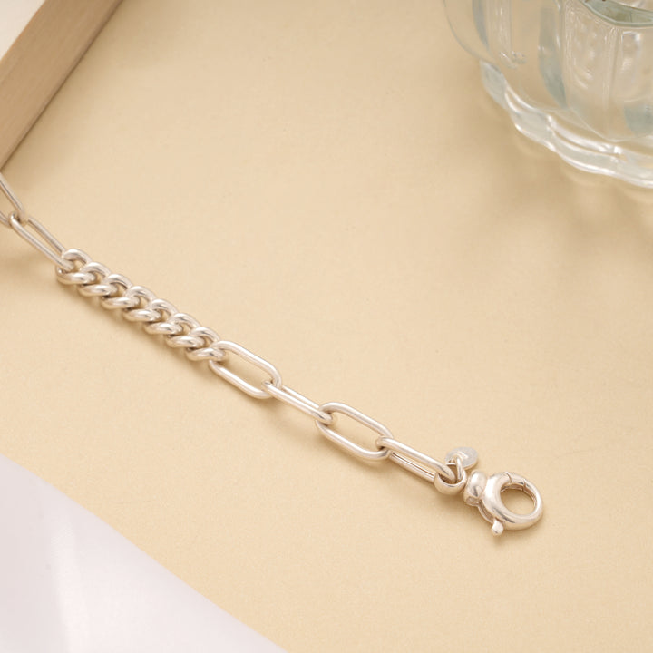 Sleek Cuban Link Silver Bracelet