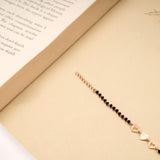 Cute Heart Black Beads Golden Bracelet