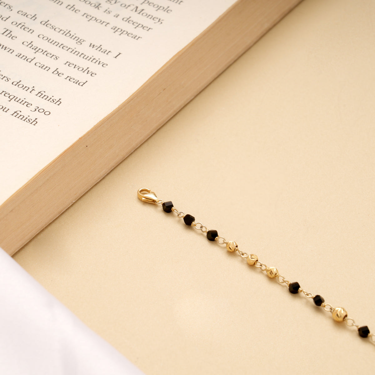 Golden Ball with Black Beads Bracelet