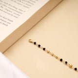 Golden Ball with Black Beads Bracelet