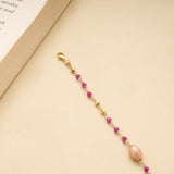 Fancy Pink and Golden Beads Bracelet